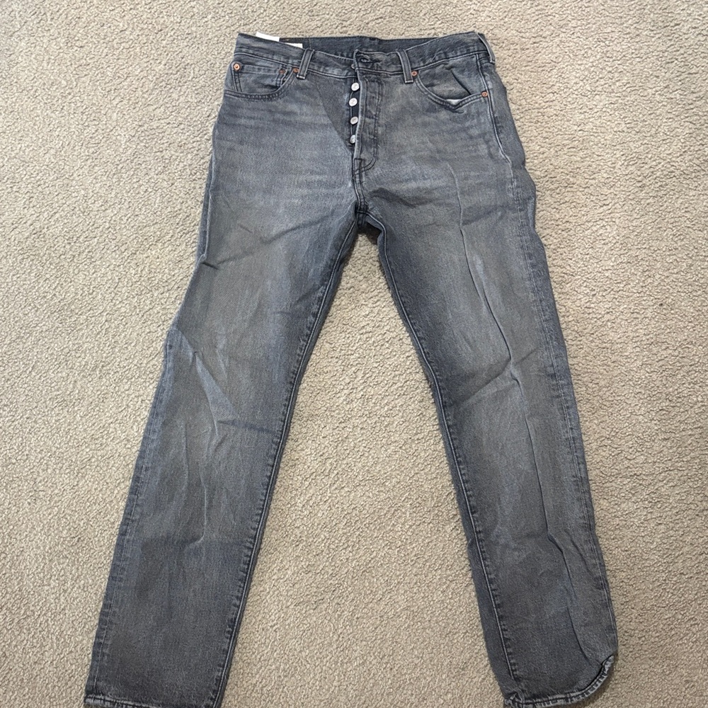 Levi's Men's Classic Gray Straight Jeans 501’s 33x34